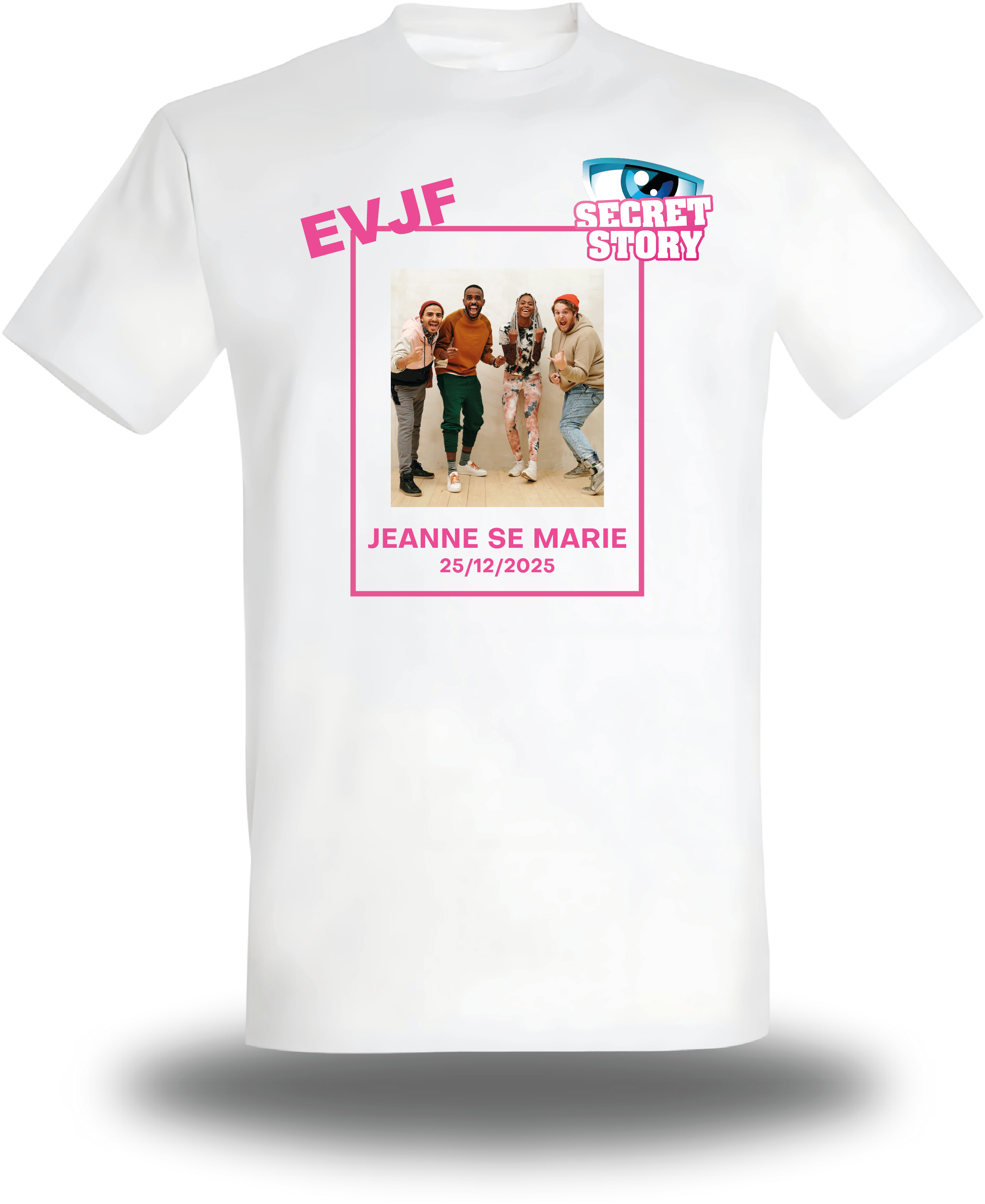 T-shirt blanc « EVJF Secret-Story »